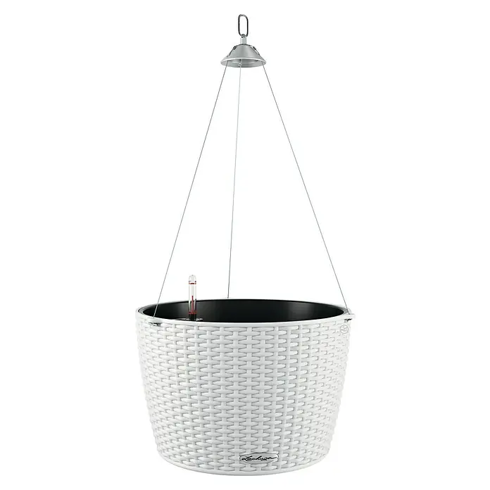Lechuza Cottage Blumenampel Nido - Außenmaß (Ø x H): 35 x 23 cm, Kunststoff, Weiß - Hängeampel von Lechuza: Elegante, weiße Hängeampel mit Bewässerungssystem. Ideal für stilvolle Pflanzenpräsentation im Innen- und Außenbereich.