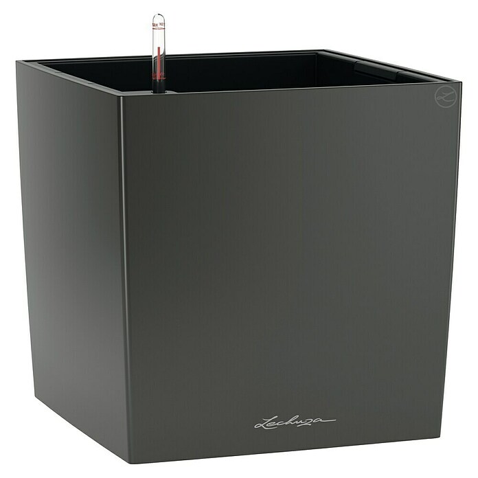 Lechuza Cube Pflanzkübel eckig Premium (Außenmaß (L x B x H): 49 x 49 x 49,5 cm, Kunststoff, Grau) | BAUHAUS