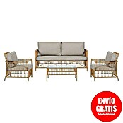 Conjunto de muebles Neel (4 pzs., Acero/Ratán sintético, Natural/Beige) | BAUHAUS
