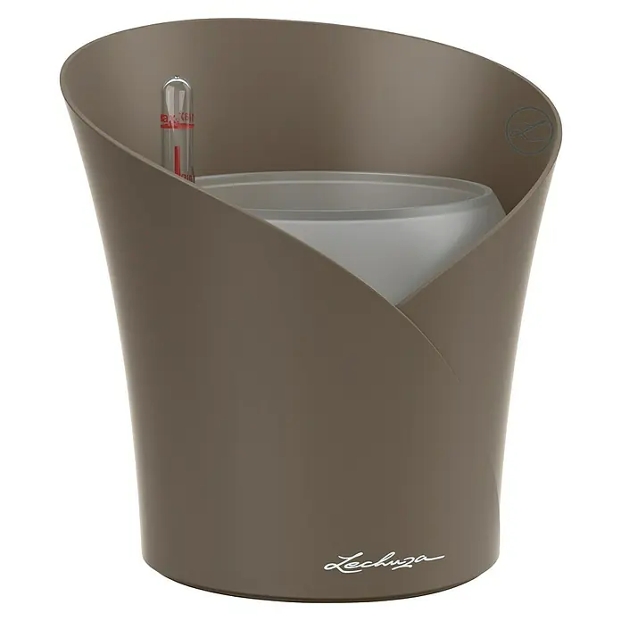 Lechuza Orchideentopf Orchidea All-in-One - Außenmaß (Ø x H): 18 x 20 cm, Kunststoff, Taupe - Der Lechuza Classico Color 43 Pflanzkübel in Taupe, ein stilvoller Behälter für Zimmerpflanzen mit integriertem Bewässerungssystem.