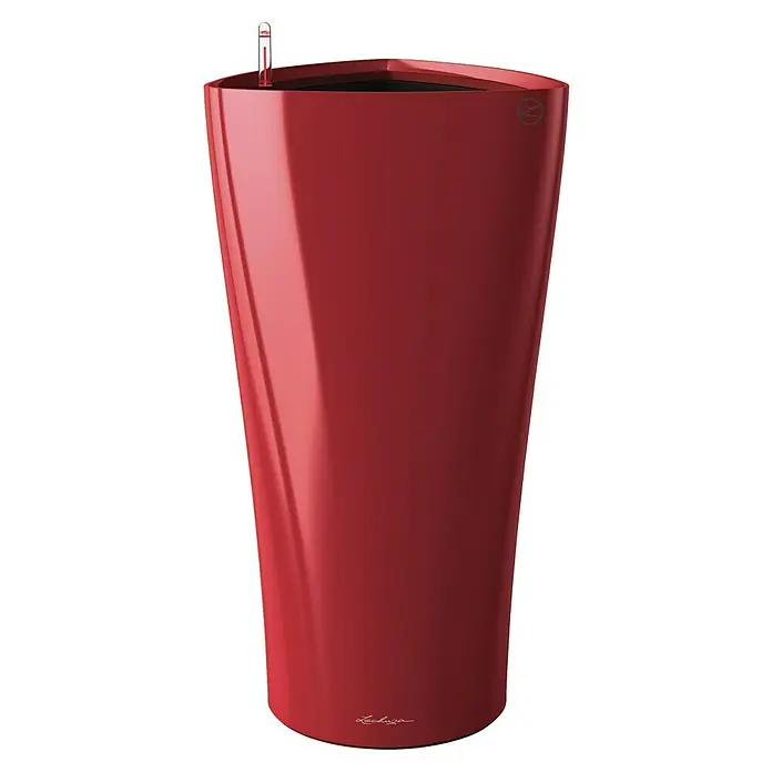 Lechuza Pflanzsäule rund Delta - Kunststoff, Rot Glänzend - Der schlanke, rote Lechuza Classico LS 43 Pflanzkübel mit Wasserstandsanzeige bietet eine stilvolle und praktische Lösung für Zimmerpflanzen.