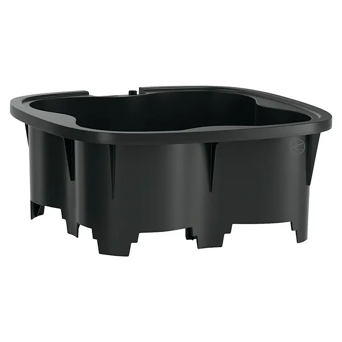 Lechuza Pflanzkasten-Einsatz Pila - 31,5 x 31,5 x 13,5 cm, Kunststoff, Schwarz, Passend für: Pila Color Low - Schwarze Kunststoff-Abtropfschale mit einer markanten Innenform und stabilen Stützbeinen, ideal für Küchenspülen oder andere Reinigungsbereiche.
