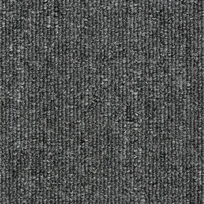 Teppichfliese Rapido - Schlinge, 100% Polypropylen, Grau - Nahaufnahme eines grauen Teppichs mit dichter Textur. Ideal für Bodenbeläge und Wohndekor, robust und stilvoll.