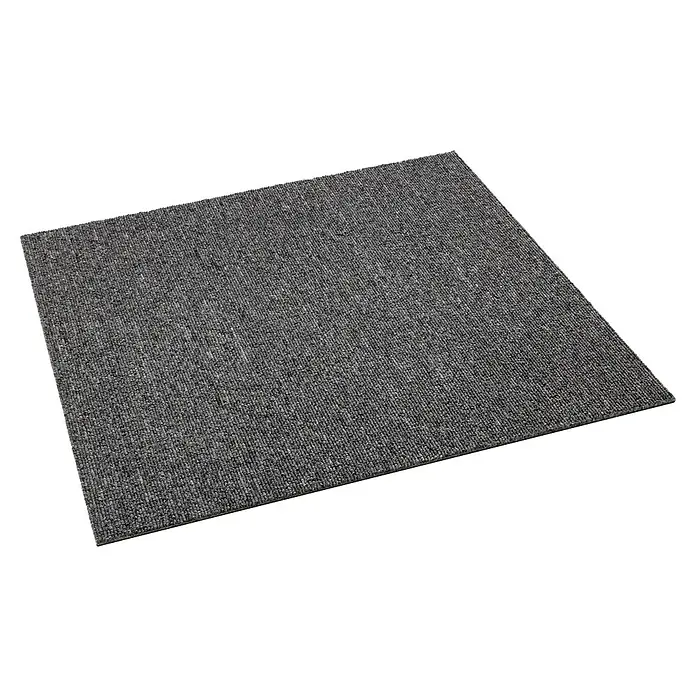 Teppichfliese Rapido - Schlinge, 100% Polypropylen, Grau - Dunkelgraue Teppichfliese mit feiner Textur, ideal für Büro oder Wohnraum, robust und stilvoll.