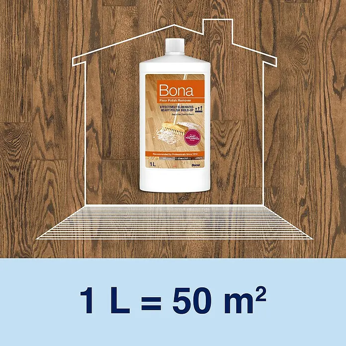 Bona Polish-Entferner Floor Polish Remover - 1 l, Flasche - Bild einer Flasche Bona Floor Polish Remover, die effektiv starke Politurablagerungen entfernt.