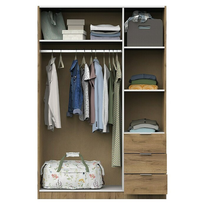 Muebles Pitarch Turín Armario para ropa (L x An x Al: 50 x 120 x 180 cm, Roble Kraft, Espesor: 16 mm) | BAUHAUS