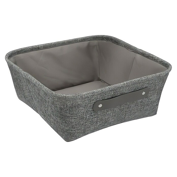 Versa Cesta de tela (L x An x Al: 32,5 x 32,5 x 13,5 cm, Gris oscuro, Tela) | BAUHAUS