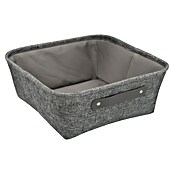 Versa Cesta de tela (L x An x Al: 32,5 x 32,5 x 13,5 cm, Gris oscuro, Tela) | BAUHAUS