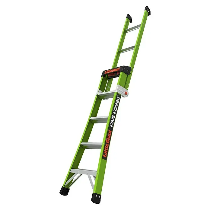 Little Giant Mehrzweckleiter 5+4 STUFEN - Anzahl Tritte: 9 Stk., Arbeitshöhe: 3,45 m, Verbundwerkstoff - Little Giant King Kombo Leiter, grün, mit rutschfesten Stufen für sicheres Arbeiten in verschiedenen Höhen.