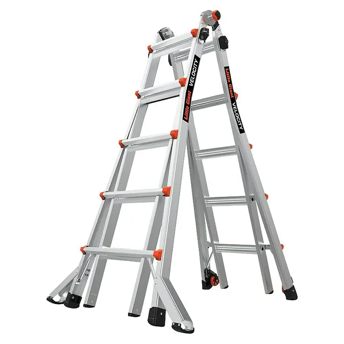 Little Giant Mehrzweckleiter VELOCITY 4X5 - Anzahl Tritte: 20 Stk., Arbeitshöhe: 6,73 m, Aluminium - Silberne Little Giant Velocity Mehrzweckleiter, ideal für vielfältige Aufgaben im Haus und Garten. Robust und flexibel einsetzbar.