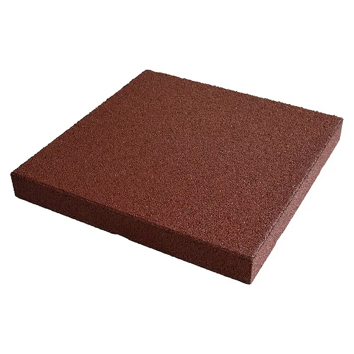 Fallschutzmatte - Rot, 50 x 50 x 6 cm - Roter Gummistein für den Außenbereich. Widerstandsfähige und langlebige Pflasterlösung für Gärten, Terrassen und Spielplätze.