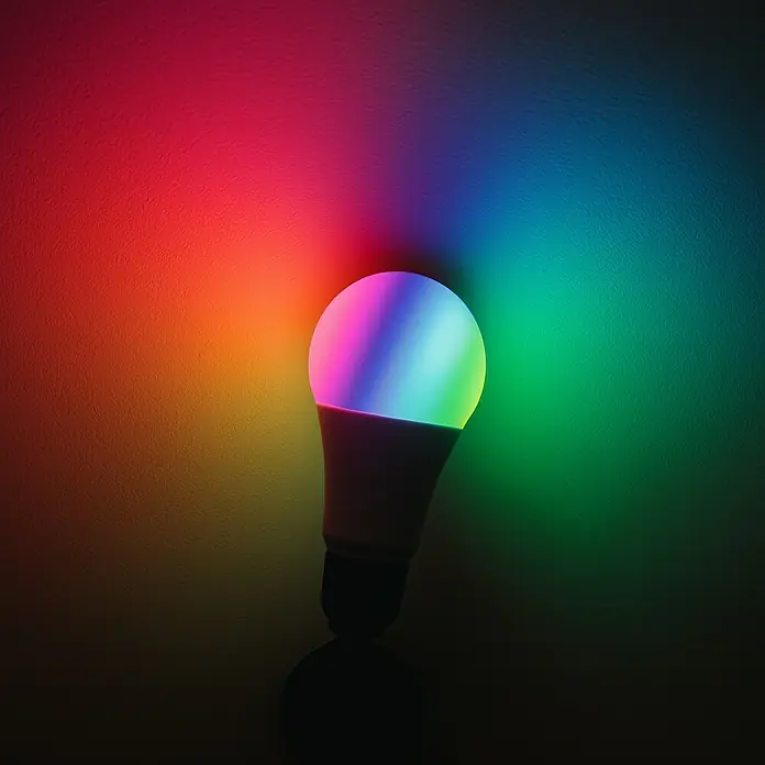 Muvit iO Bombilla LED inteligente - RGB, 1.400 lm, 1 ud. - Bombilla inteligente iluminada de colores. La bombilla LED produce una luz multicolor vibrante, creando una iluminación ambiental.