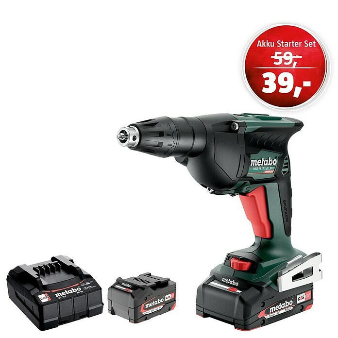 Metabo CAS 18V Maschinenpaket (Akku-Trockenbauschrauber HBS 18 LTX BL 3000 + 39€ Akku-Basis-Set) | BAUHAUS