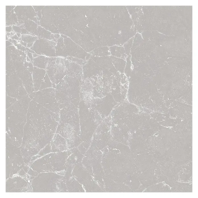 Steingutfliese Vicenza - 34 x 34 cm, Grau, Matt - Nahaufnahme einer grauen Marmorfliese mit subtilen Maserungen, die eine elegante und zeitlose Optik bietet. Perfekt für stilvolle Innenräume.