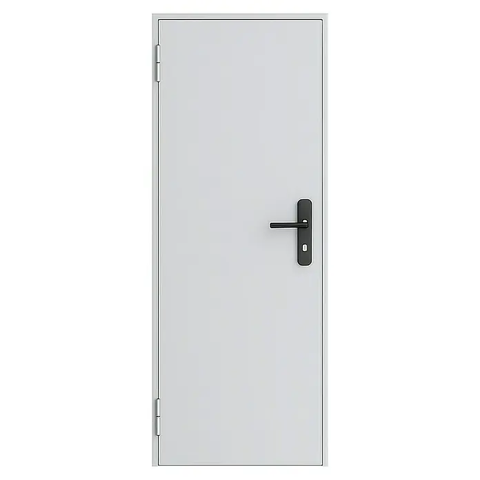 Novoferm Puerta cortafuegos EI2 60 C5 - 88,5 x 203,5 cm, Derecha, Blanco - Elegante puerta blanca con manija de palanca negra moderna, que ofrece un diseño elegante y contemporáneo para cualquier interior.