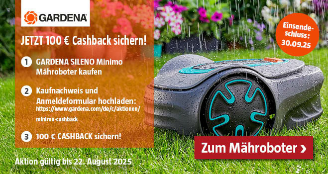 Aktion Gardena 100 € Cashback erhalten bis 22.08.2025