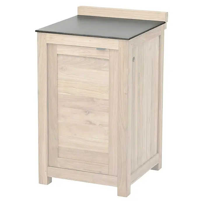 Kingstone Arbeitsplatte - Keramik, Passend für: Sunfun Zoe Grillküchen-Modul Schrank - Schrank aus massivem Teakholz mit einer grauen Oberseite, ideal für die Aufbewahrung und als stilvolles Möbelstück.