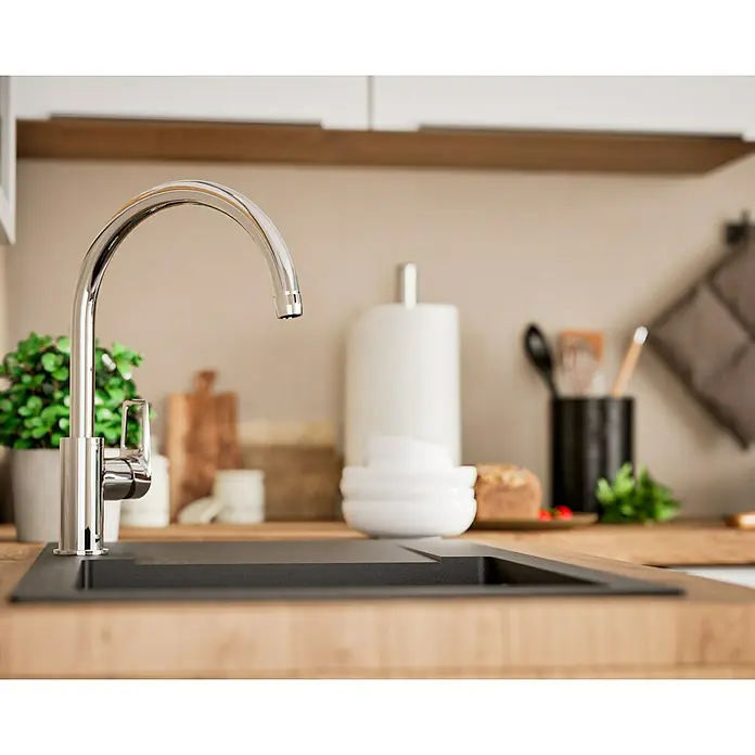 Grohe Start Loop Spültischarmatur - Chrom, Glänzend - Elegante Küchenarmatur mit schlankem Design und modernem Look, perfekt für jede stilvolle Küche. Hochwertige Materialien und präzise Verarbeitung sorgen für Langlebigkeit.
