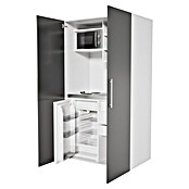 Respekta Cocina en armario (104 cm, Con placa de dos fuegos, Gris)
