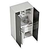 Respekta Cocina en armario (104 cm, Con placa vitrocerámica, Negro)