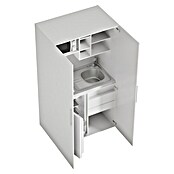 Respekta Cocina en armario (104 cm, Con placa de dos fuegos, Blanco)