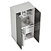 Respekta Kastkeuken (104 cm, Met glaskeramische kookplaat, Grijs)
