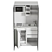 Respekta Cocina en armario (104 cm, Con placa vitrocerámica, Negro)