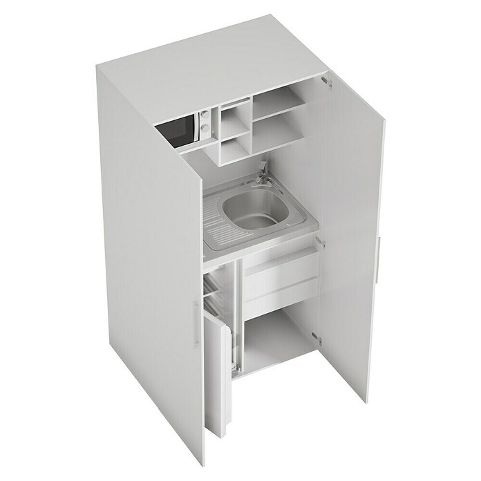 Respekta Kastkeuken (104 cm, Met glaskeramische kookplaat, Wit)