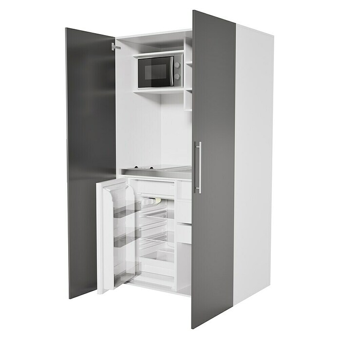 Respekta Kastkeuken (104 cm, Met glaskeramische kookplaat, Grijs)