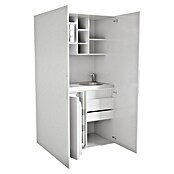 Respekta Cocina en armario (104 cm, Con placa de dos fuegos, Blanco)