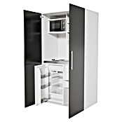 Respekta Cocina en armario (104 cm, Con placa de dos fuegos, Negro)