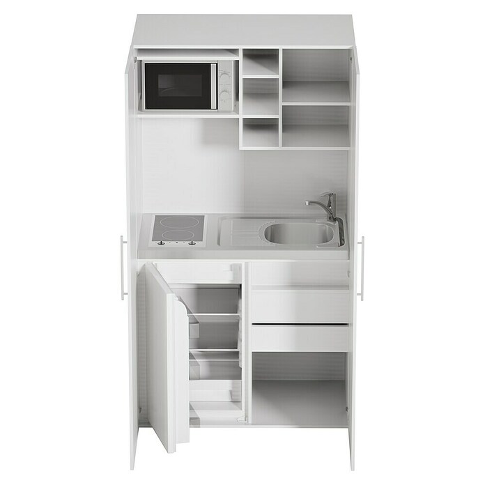 Respekta Kastkeuken (104 cm, Met glaskeramische kookplaat, Wit)