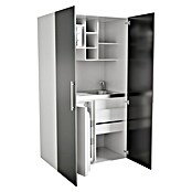Respekta Cocina en armario (104 cm, Con placa vitrocerámica, Negro)