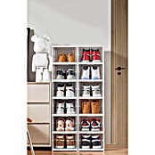 Fulmo Zapatero (Ajuste de altura: 19,5 cm - 105 cm, Blanco/Transparente, Número de compartimentos: 6 ud.) | BAUHAUS