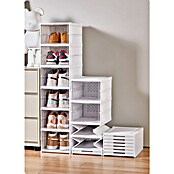 Fulmo Zapatero (Ajuste de altura: 19,5 cm - 105 cm, Blanco/Transparente, Número de compartimentos: 6 ud.) | BAUHAUS