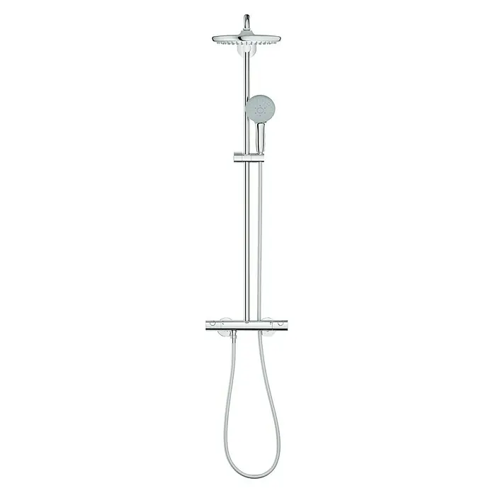 Grohe Vitalio Start Duschsystem 250 - Höhe: 115 cm, Anzahl Strahlarten: 3 Stk., Chrom - Duschsystem mit Kopf- und Handbrause in Chromoptik. Das Duschsystem bietet ein modernes Design für ein luxuriöses Duscherlebnis.