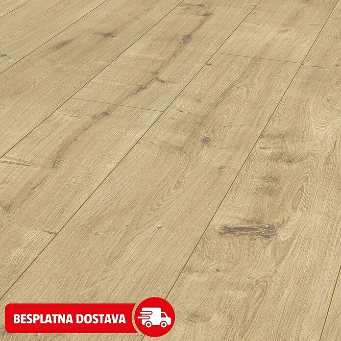 LOGOCLIC Ambienta Laminat Hrast Napoli  (Bež, Rustikalni pod, 1.288 x 195 x 10 mm) | BAUHAUS