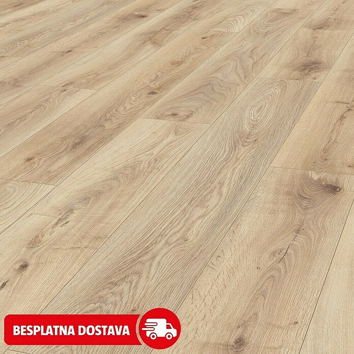 LOGOCLIC Ambienta Laminat Hrast Honig  (Bež, Rustikalni pod, 1.288 x 195 x 10 mm) | BAUHAUS