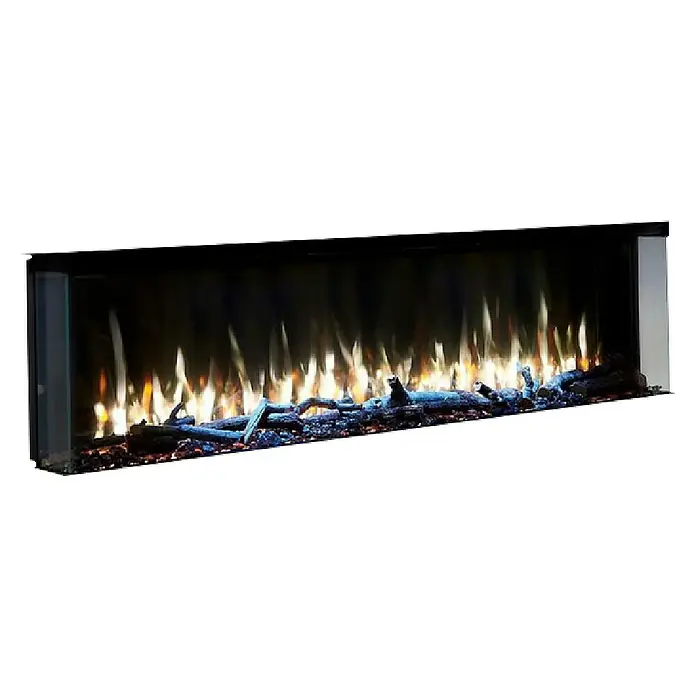 Charlton & Jenrick Chimenea eléctrica i1500E Slim - Negro, 1.500 W, 18,7 x 150 x 50,5 cm - Chimenea eléctrica con llamas y troncos simulados que añade un ambiente acogedor, ideal para espacios habitables y decoración.