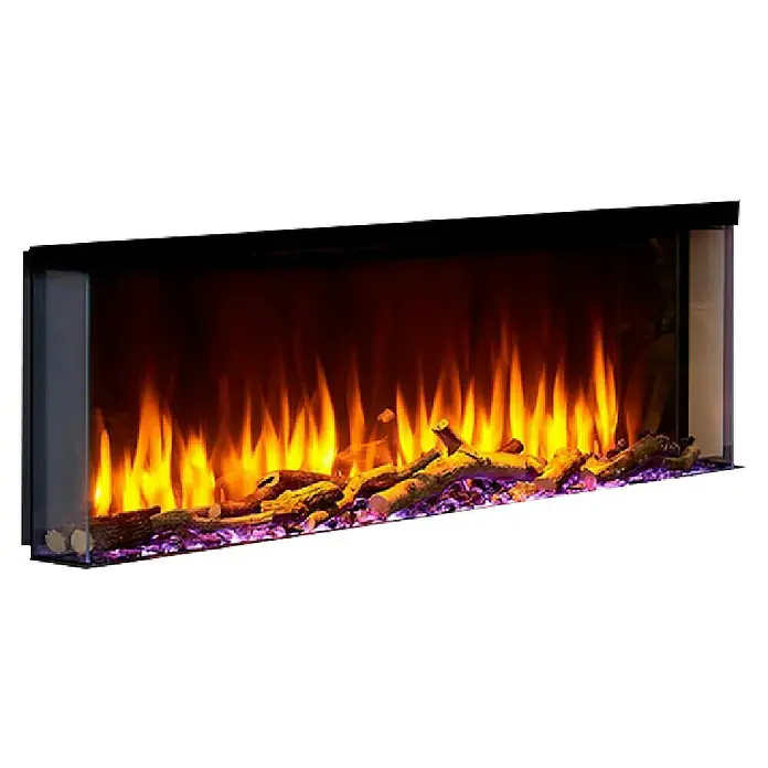 Charlton & Jenrick Chimenea eléctrica i1100E Slim - Negro, 1.500 W, 18,7 x 113,4 x 47,8 cm - Chimenea eléctrica con llamas y troncos simulados para un ambiente acogedor. Perfecta para cualquier salón.