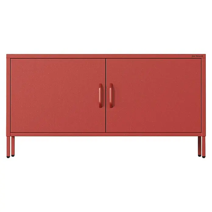 Jan Nowak TV-Schrank Rosa - H x B x T: 59,5 x 115 x 40 cm, Rot - Roter Jan Nowak Metallschrank mit zwei Türen und Griffen, ideal für Büro oder Werkstatt. Langlebige Aufbewahrungslösung mit modernem Design.