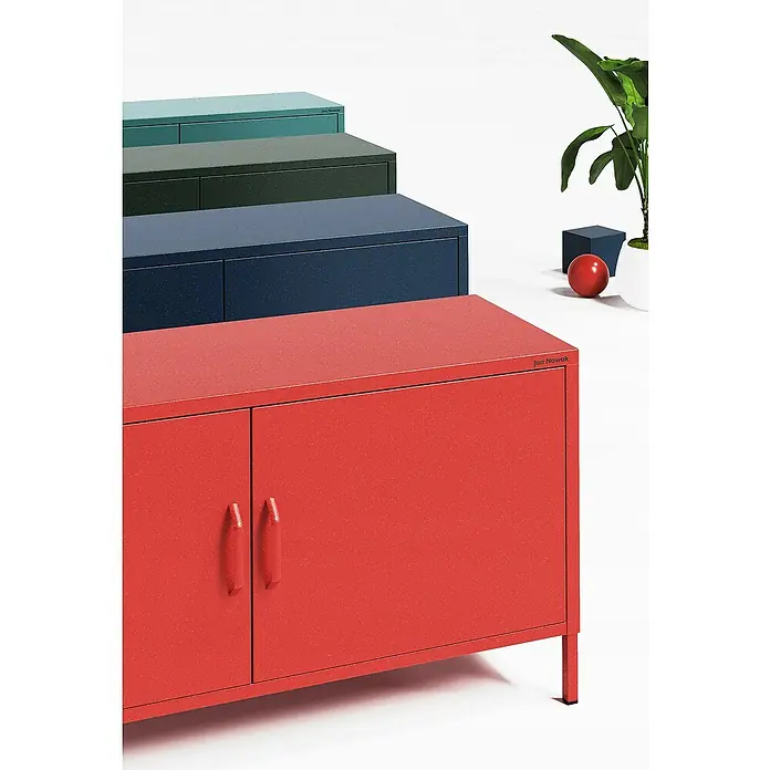 Jan Nowak TV-Schrank Rosa - H x B x T: 59,5 x 115 x 40 cm, Flaschengrün - Farbenfroher Metallschrank mit Türen.  Dieser moderne Schrank ist eine stilvolle und praktische Ergänzung für jedes Zuhause.