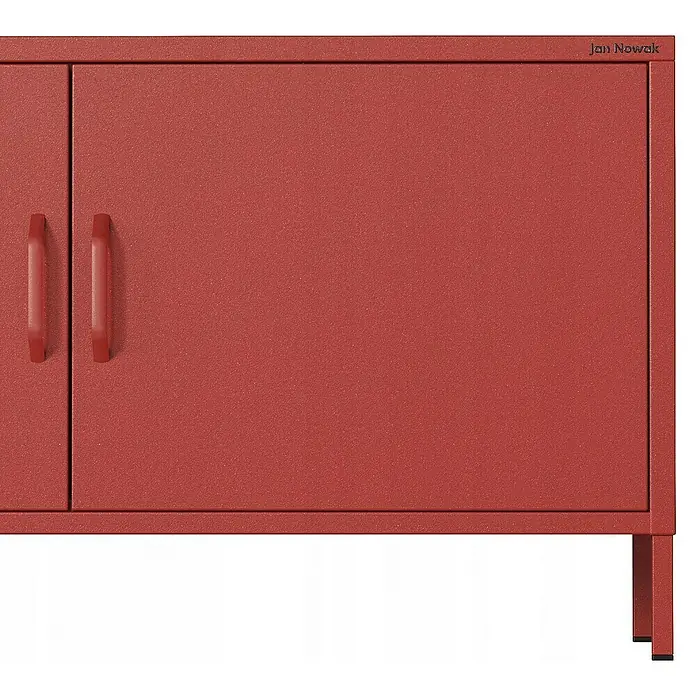 Jan Nowak TV-Schrank Rosa - H x B x T: 59,5 x 115 x 40 cm, Rot - Roter Jan Nowak Metallschrank mit zwei Türen und Griffen für Büro oder Zuhause.