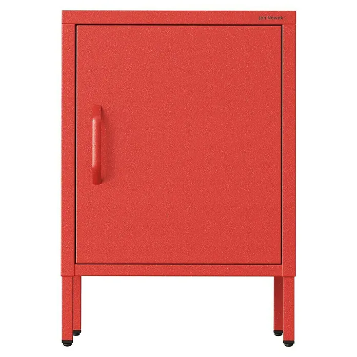 Jan Nowak Nachttisch Mia - L x B x H: 40 x 42,4 x 59,5 cm, Rot - Roter Metall-Aktenschrank von Jan Nowak mit Griff und stabiler Basis für Büro oder Werkstatt. Praktische Aufbewahrungslösung.