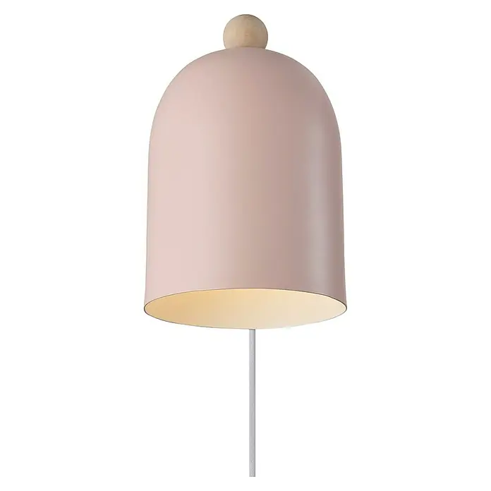 Nordlux Aplique de pared Gaston - 15 W, An x Pr x Al: 11,5 x 19,5 x 19,5 cm, Rosa, E27 - Elegante lámpara de pie rosa con base blanca. La lámpara emite una luz cálida y es un accesorio elegante para el hogar.