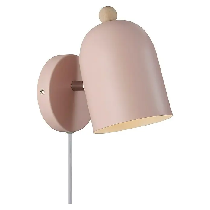 Nordlux Aplique de pared Gaston - 15 W, An x Pr x Al: 11,5 x 19,5 x 19,5 cm, Rosa, E27 - Lámpara de pared rosa con detalle esférico. Su diseño elegante la convierte en un complemento elegante para cualquier habitación.