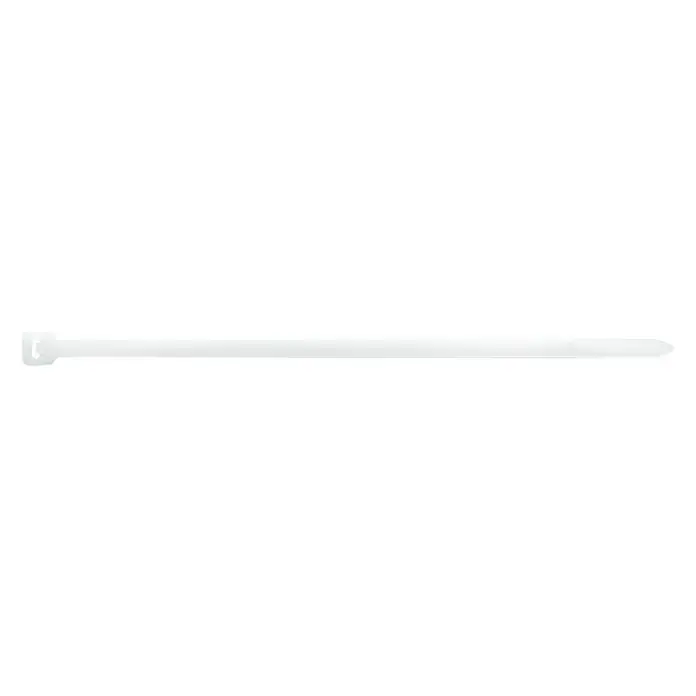 Index Bridas para cables de Nylon - An x L: 25 x 200 mm, Plástico, Blanco - Una brida blanca, ideal para agrupar y asegurar cables. Práctica para el hogar, el taller y proyectos de electrónica.