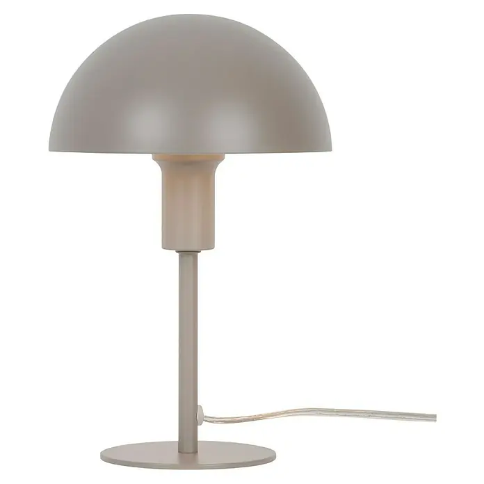 Nordlux Lámpara de sobremesa Ellen mini - 40 W, L x An x Al: 16 x 16 x 25 cm, Marrón, E14 - Elegante lámpara de mesa en gris suave, un elemento de iluminación con estilo. Su diseño simple se integra perfectamente en cualquier entorno.