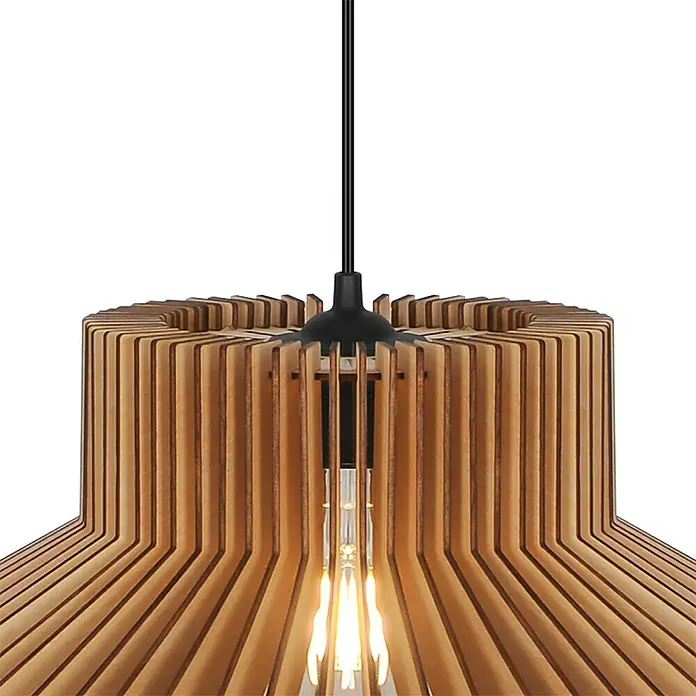 Nordlux Lámpara colgante Manago - 40 W, L x An x Al: 50 x 50 x 25 cm, Marrón, E27 - Lámpara colgante de madera con diseño elegante. Perfecta para iluminar con estilo cualquier espacio con su luz cálida.