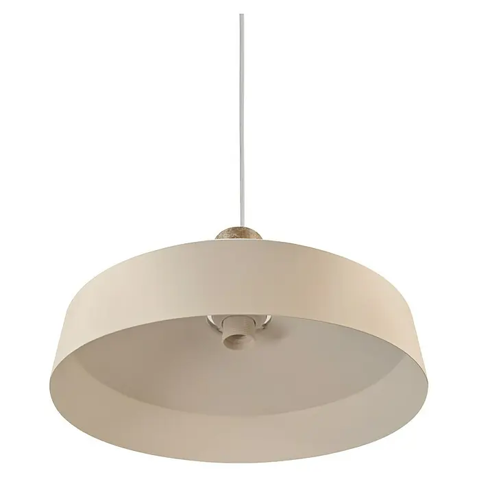 Nordlux Lámpara colgante Elvas - 40 W, L x An x Al: 37,5 x 37,5 x 13 cm, Beige, E27 - Elegante lámpara colgante con pantalla color crema y casquillo central, ideal para interiores modernos. Solución de iluminación.